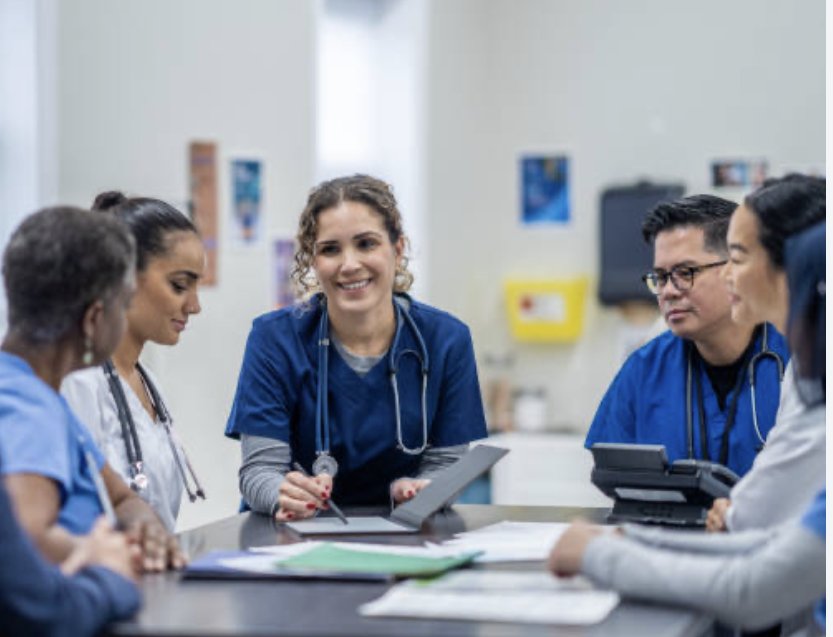 A clinical team reviewing patient data together
